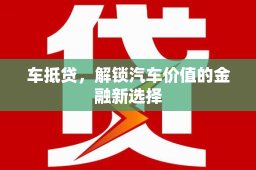 大社车抵贷，解锁汽车价值的金融新选择