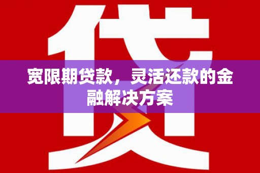 大社宽限期贷款，灵活还款的金融解决方案