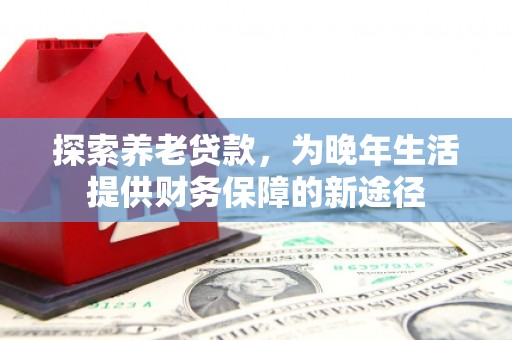 大社探索养老贷款，为晚年生活提供财务保障的新途径