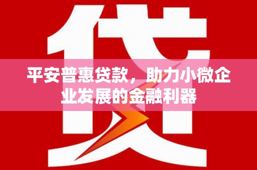 大社平安普惠贷款，助力小微企业发展的金融利器