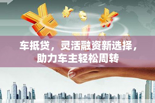 大社车抵贷，灵活融资新选择，助力车主轻松周转