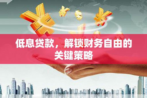 大社低息贷款，解锁财务自由的关键策略