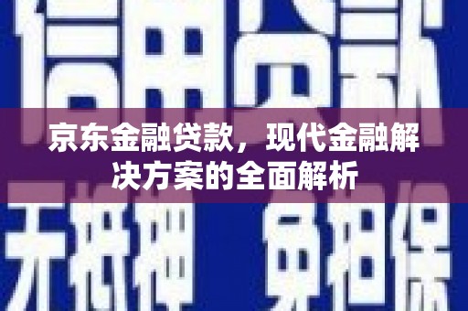 大社京东金融贷款，现代金融解决方案的全面解析