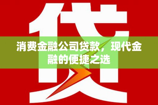 大社消费金融公司贷款，现代金融的便捷之选